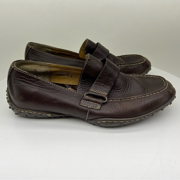 Born Loafers Driving Shoes Moccasins Slip On Brown Leather Comfy Casual Office - Picture 1 of 14